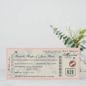 Airline Ticket Wedding Invitation | Zazzle