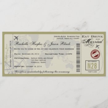 Airline Ticket Wedding Invitation by Trifecta_Designs at Zazzle
