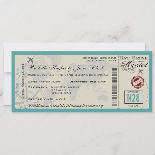 Airline Ticket Wedding Invitation
