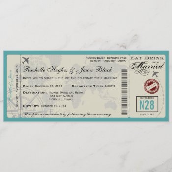 Airline Ticket Wedding Invitation by Trifecta_Designs at Zazzle