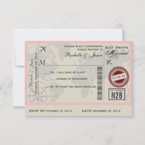 Airline Ticket Wedding RSVP