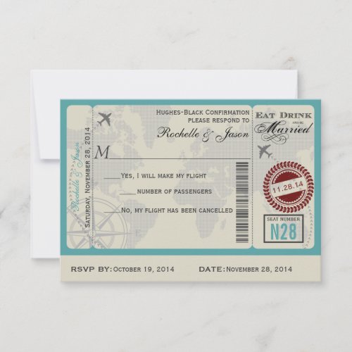 Airline Ticket Wedding RSVP
