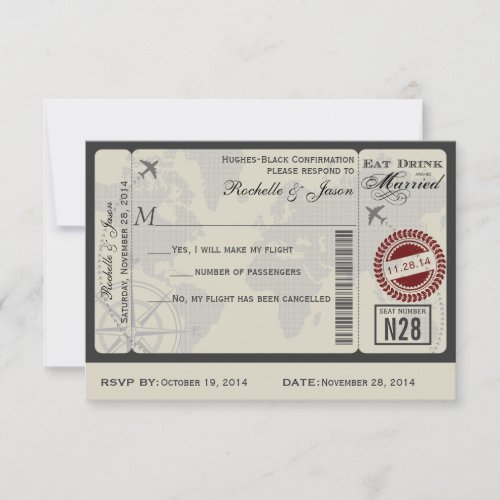 Airline Ticket Wedding RSVP