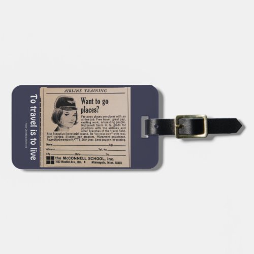 Airline Travel Airline Crewmember Recruitment Ad Luggage Tag
