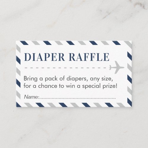 Airline Travel Diaper Raffle Ticket Baby Shower Enclosure Card