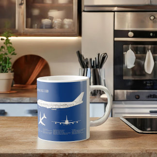 Airliner 747 - Airplane Blueprint Drawing Plan ABD Coffee Mug