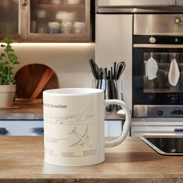 Airliner 787 - Airplane Blueprint Drawing Plans SD Coffee Mug (Creator Uploaded)