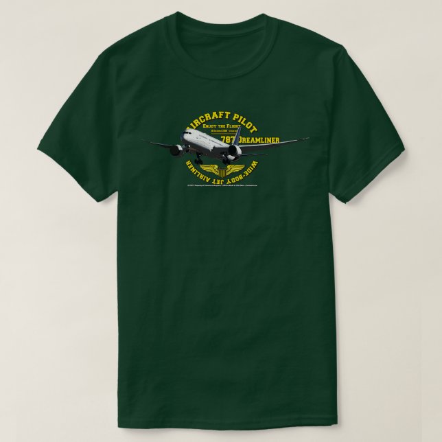 Airliner 787 Dreamliner Pilot T-Shirt (Design Front)