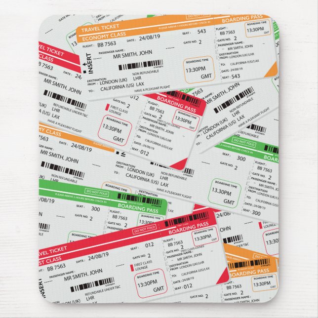 Airliner tickets mouse pad (Front)