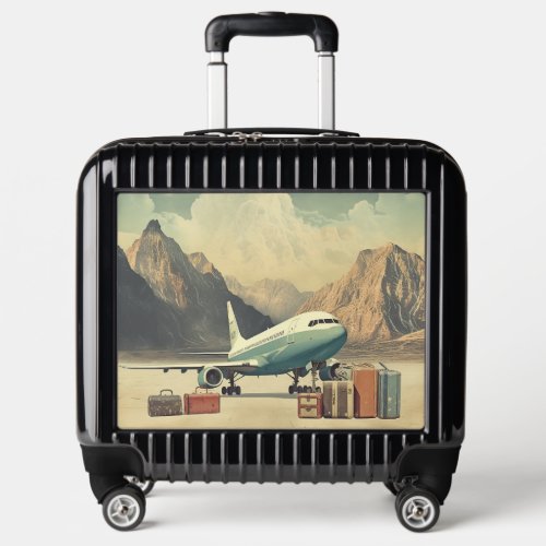 Airliner with Baggage Vintage Travel Poster Luggage