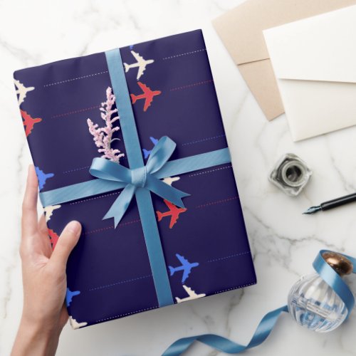 airlines airplanes wrapping paper