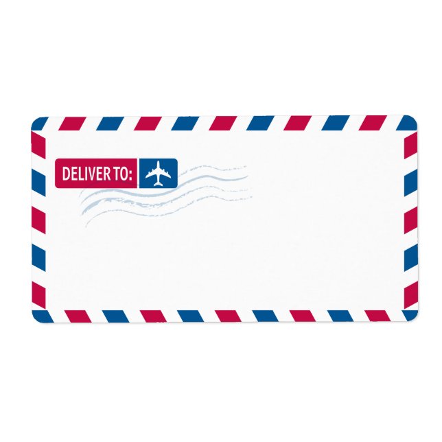 Airmail Address Mailing | DELIVER TO: Label (Front)