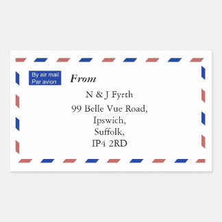 Airmail Address Stickers