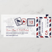 Airmail Boarding Pass Ticket Wedding Invitation (Front/Back)