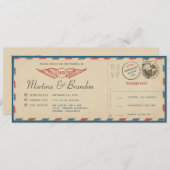 Airmail Boarding Pass Wedding Invitation (Front/Back)
