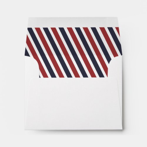 Airmail Diagonal Stripes Liner _ Red and Navy Envelope