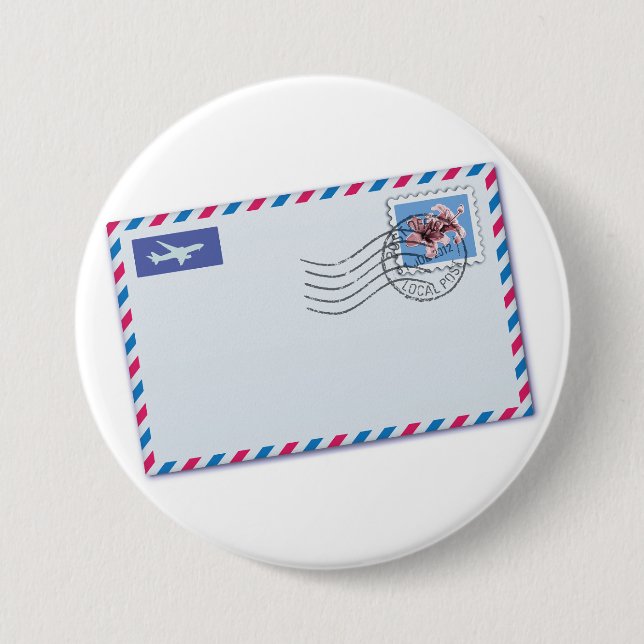 Airmail Envelope Button (Front)