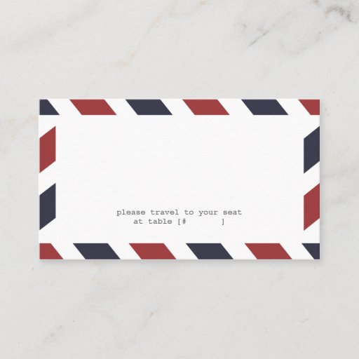 Customizable Airmail Escort Card Business Card Template
