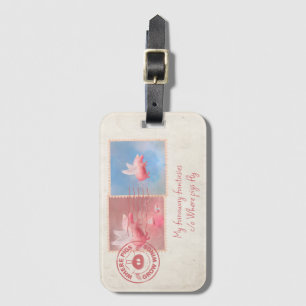 Airmail Flying Pig Postage Luggage Tag