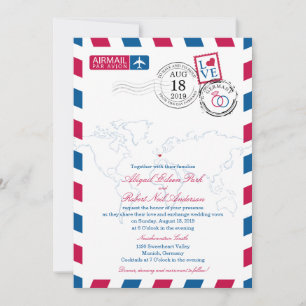 Airmail Germany Wedding Invitation