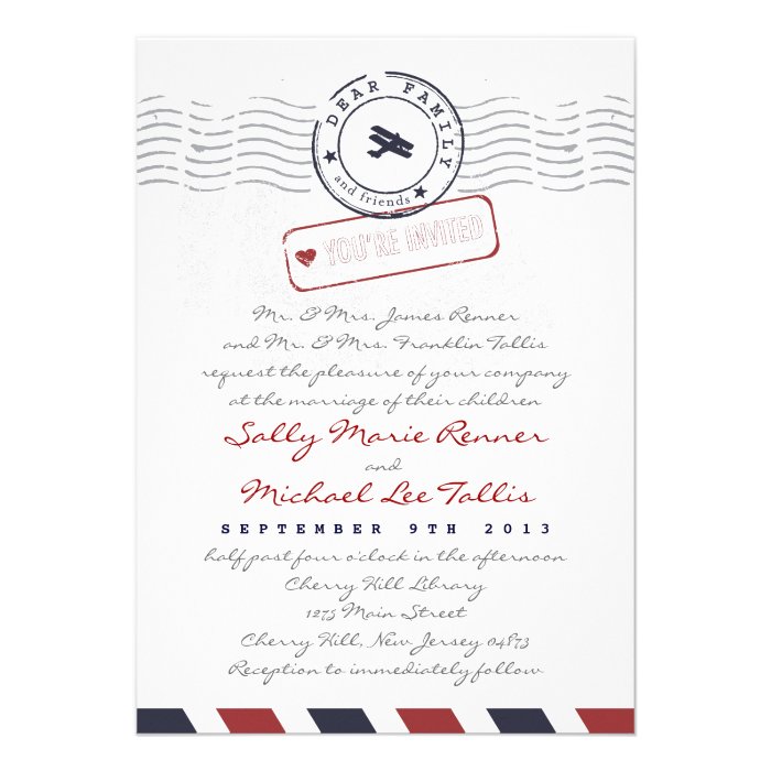 Airmail Love Letter Wedding Invitation