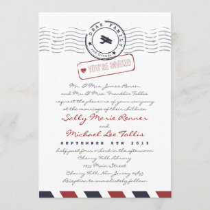 Airmail Love Letter Wedding Invitation