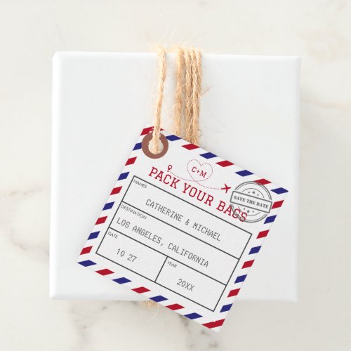 Airmail Luggage Tag Save The Date
