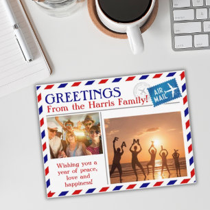 Airmail Personalized Photo Drop-in Postcard