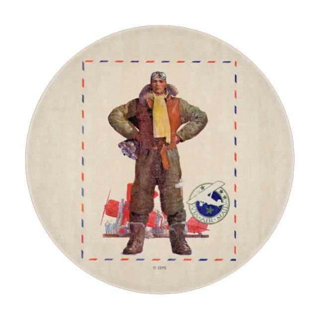 Airmail Pilot Cutting Board (Front)