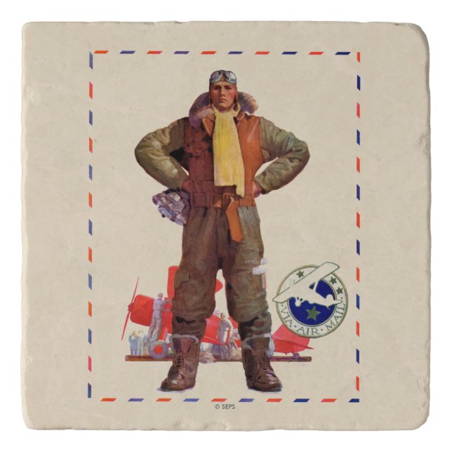Airmail Pilot Trivet (Front)