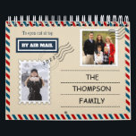 Airmail & Postcard Add Your Instagram Photo 2022 Calendar<br><div class="desc">The design features Airmail envelope on the cover with family name and photo customization. The months are in the postcard style which allows you to add your favorite photos. Perfect for gifting during Holidays.</div>