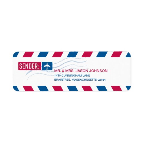Airmail RETURN ADDRESS Mailing Label
