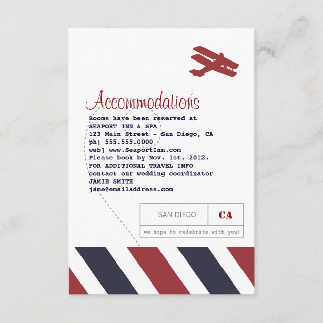 Airmail Travel And Hotel Insert Card