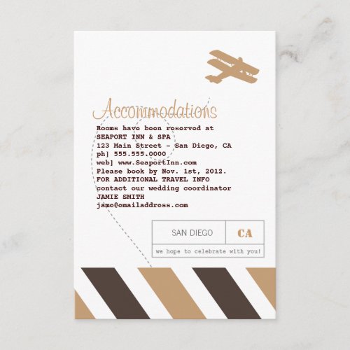 Airmail Travel and Hotel Insert Card Custom Announcements