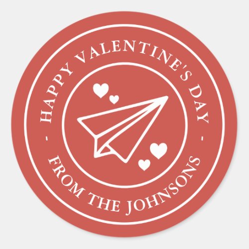 Airmail Valentine Classic Round Sticker
