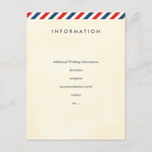 Airmail Wedding Insert Invites