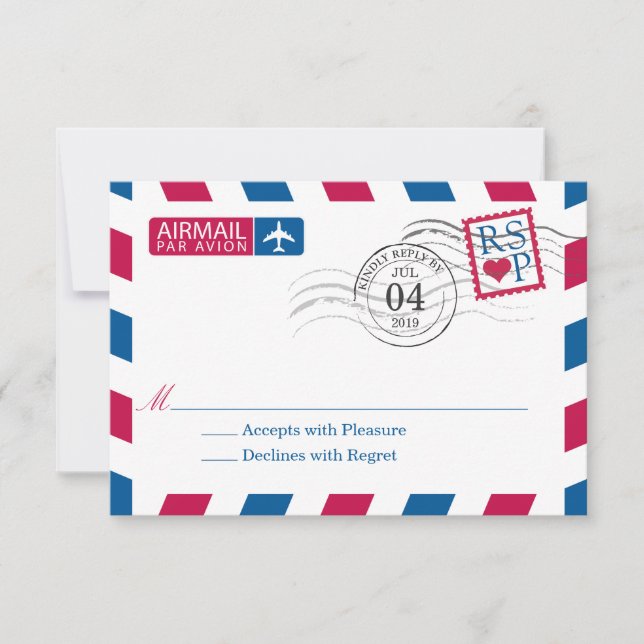 Airmail | Wedding RSVP Card (Front)
