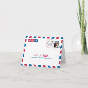 Airmail Wedding Thank You Card
