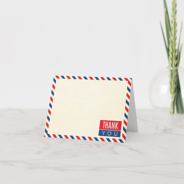 Airmail Wedding Thank You Note (Front)