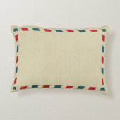 Airmail Wedding Travel Theme Decorative Pillow (Back)