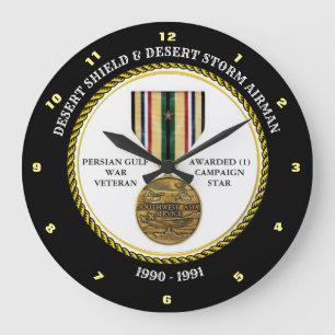 AIRMAN 1 STAR / DESERT SHIELD & STORM LARGE CLOCK