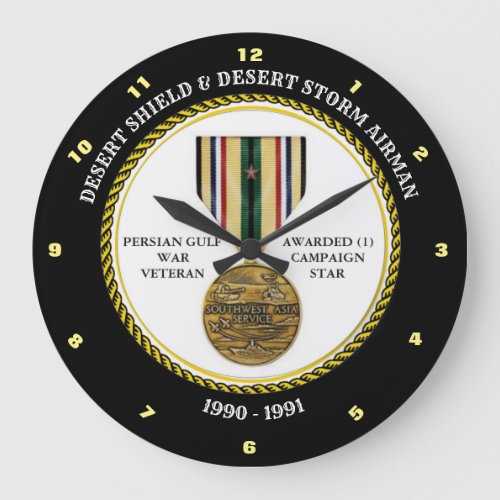 AIRMAN  1 STAR   DESERT SHIELD  STORM LARGE CLOCK