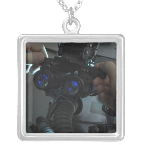 Airman adjusts the eyespan silver plated necklace