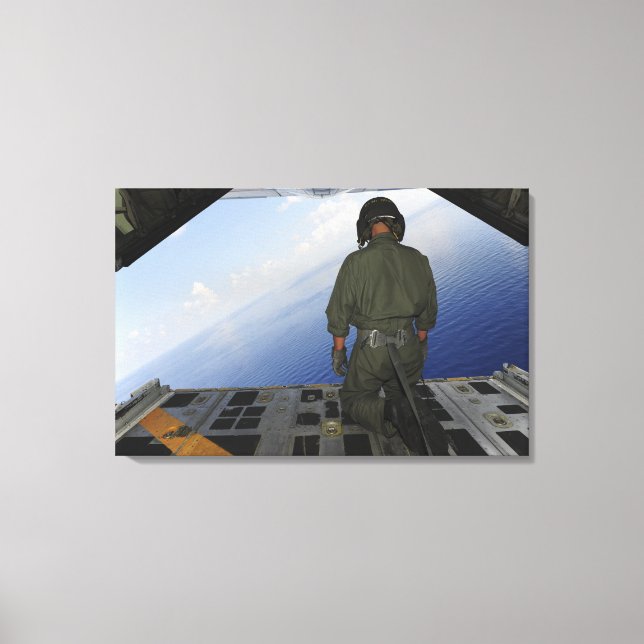 Airman observes the waters of the Gulf of Mexic Canvas Print (Front)