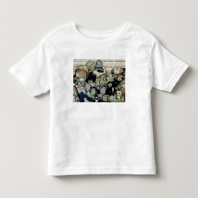 Airmen assist a Republic of Korea Army soldier Toddler T-shirt (Front)