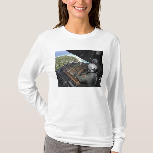 Airmen push out a pallet of donated goods 2 T-Shirt (Front)