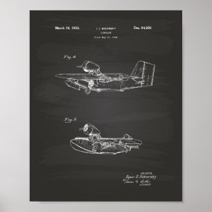 Airplane 1926 Patent Art Chalkboard Poster