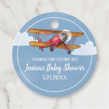 Airplane Adventure Baby Shower Favor Tags