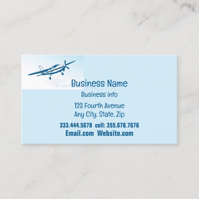 Airplane Aircraft Equipment Parts Supplies Business Card (Front)