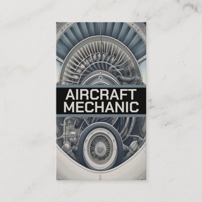 Airplane Aircraft Mechanic Business Card (Front)